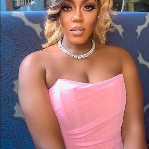 Pink corset top zip at the back strong mesh material